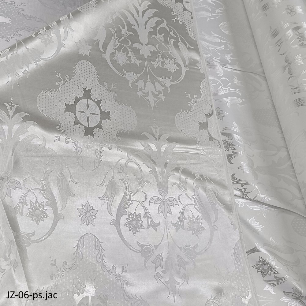 Полисатин жаккард white 06