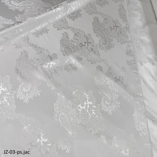 Полисатин жаккард white 03