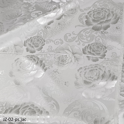 Полисатин жаккард white 02